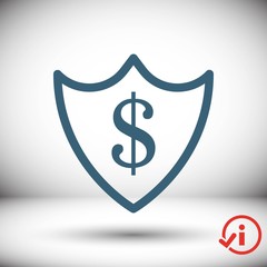 protection money icon stock vector illustration flat design