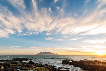 Table Mountain beach sunset