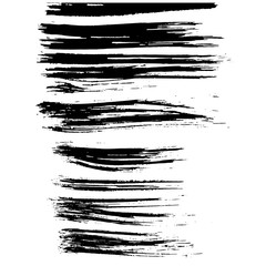 Ink vector brush strokes set. Vector illustration. Grunge hand drawn watercolor texture.