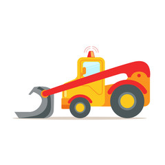 Yellow bulldozer, construction machinery equipment colorful cartoon vector Illustration
