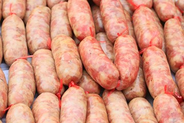 BBQ sausages in the market