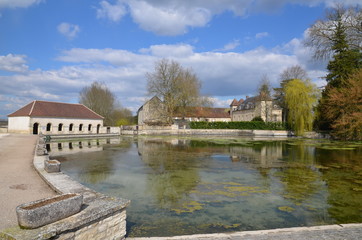 CHÂTEAU ET ÉTANG ARGENTEUIL SUR ARMANCON (bourgogne) FRANCE 