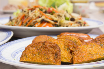 Fried Fish Cakes Thai Food, eat the papaya salad was delicious.