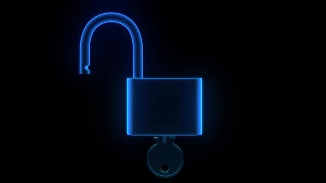 Padlock hologram unlock lock key security safety protection hack password 4k