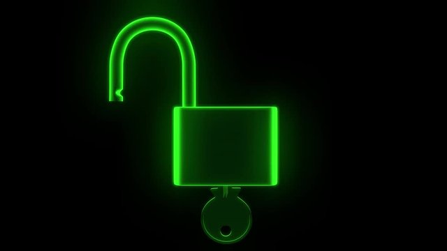 Padlock hologram unlock lock key security safety protection hack password 4k