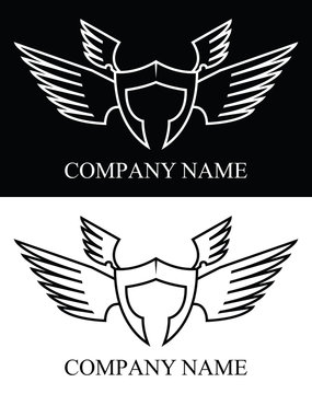 Sparta warrior wing logo, Vector illustration