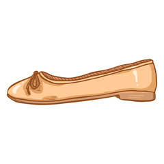 Vector Cartoon Illustration - Pair of Women Ballet Flats. Side View