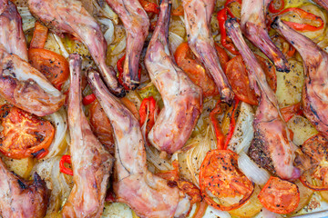 Baked rabbit with potatoes