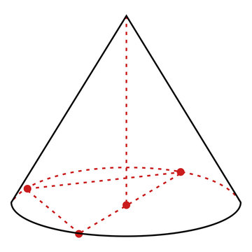 Vector Single Line Illustration - Cone