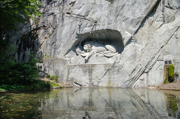 The Lion Monument or the Lion of Lucerne, in Lucerne, Switzerland