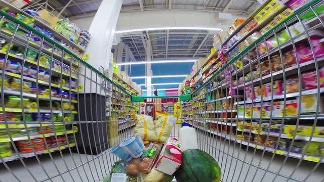 trolley in a supermarket