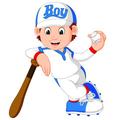 illustration of boy baseball player