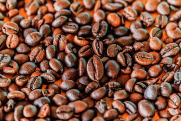  Brown roasted coffee beans (selective focus)