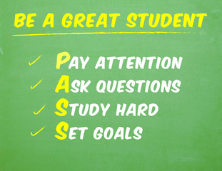 Classroom Poster with PASS acronym