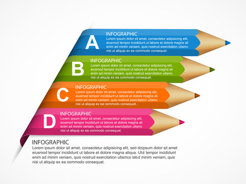 Infographics template with pencil. Infographics for business presentations or information banner.