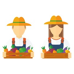 farmers with vegetables