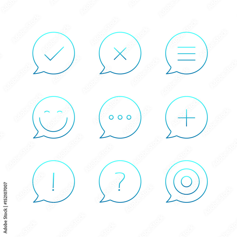 Poster Outline icons set. Vector thin line icons collection