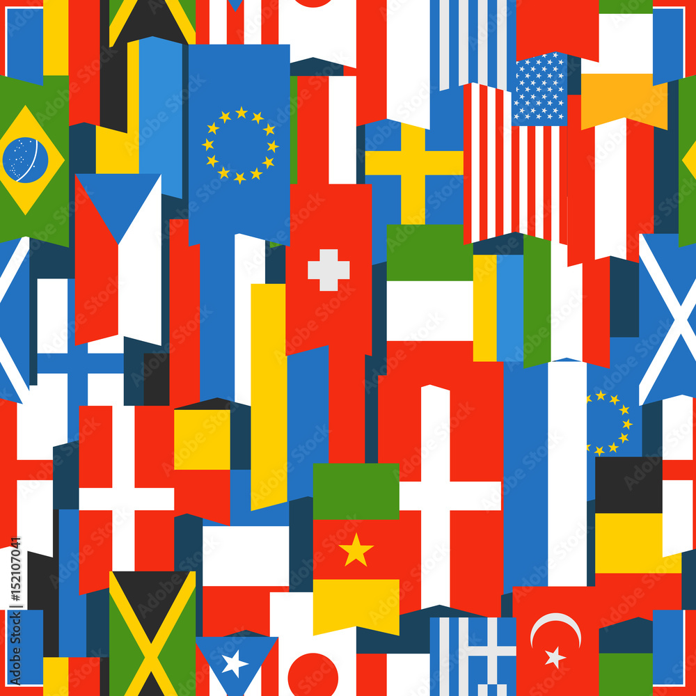 Aufkleber different color flags seamless background