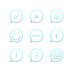 Outline icons set. Vector thin line icons collection