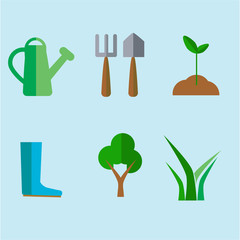 flat design spring set icon