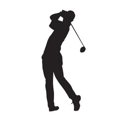 Golf player vector isolated silhouette