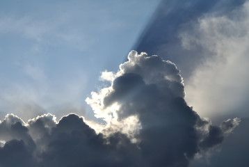 Fototapeta na wymiar cloudy dramatic sky in the summertime
