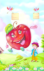 Obraz na płótnie Canvas cartoon of apple