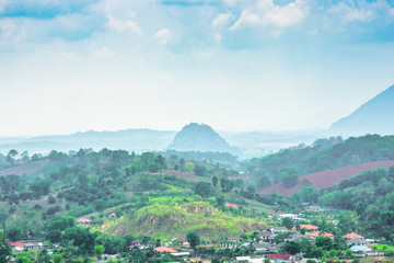 mountain and countryside landscape view in asia