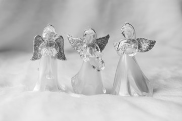 Three angel Christmas decorations