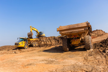 Construction Earthworks Excavator Trucks
