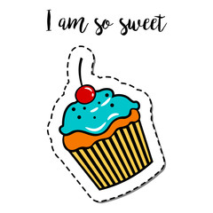Fashion patch element cupcake