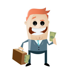 corrupt businessman with money in his bag