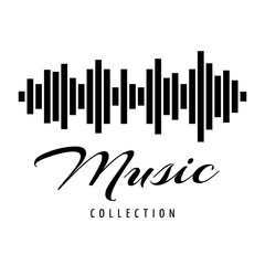 Abstract Equalizer logo. Music collection emblem, Sound Wave, Audio Logo Sign. Vector Illustration.