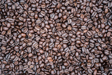 Background image Coffee beans full pole frame