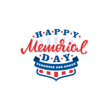 Happy memorial day card. American national holiday. Vector lettering illustration.