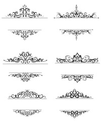 Vintage vector swirl frame set