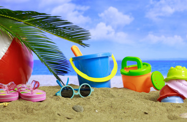 Sandy beach - children summer vacations