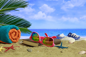 Summer vacations concept - Sandy beach