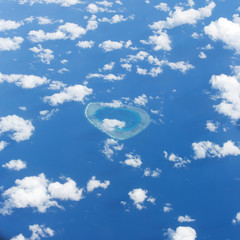 Aerial view on the The Spratly Islands,one of the major archipelagos in the South China Sea,Philippines