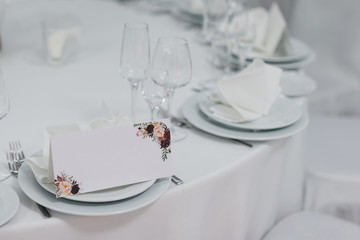 Formal dinner service as at a wedding banquet