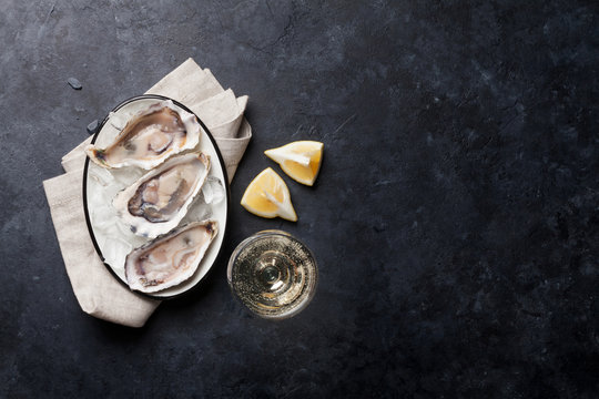 Oysters and wine