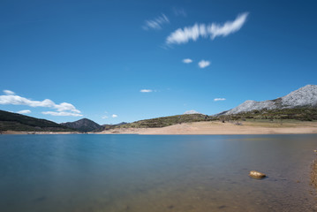 Day long exposure of Lake camporredondo in Palencia, Castilla y León, Spain.