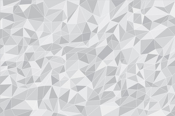 Vector abstract triangular background with white mesh in light gray colors.