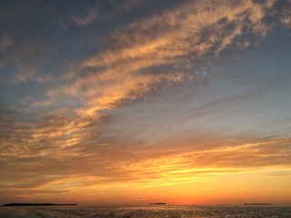Fototapeta premium Beautiful red sky at sunset