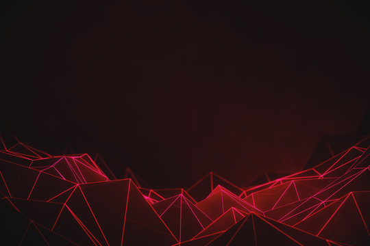 Red Polygonal Mountains Background