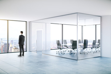 Man in modern meeting room