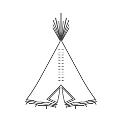 Icon or emblem of indian or tipi tent for outdoor recreation.