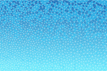 Vector abstract triangular background with white mesh in light blue colors.