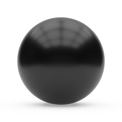 3d black sphere on white background