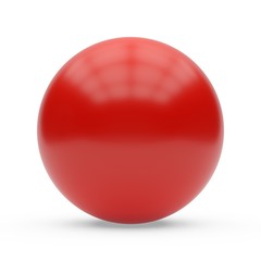 3d red sphere on white background